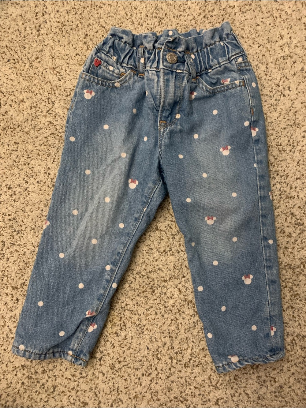 Baby gap Minnie Mouse fleece-lined jeans size 2T